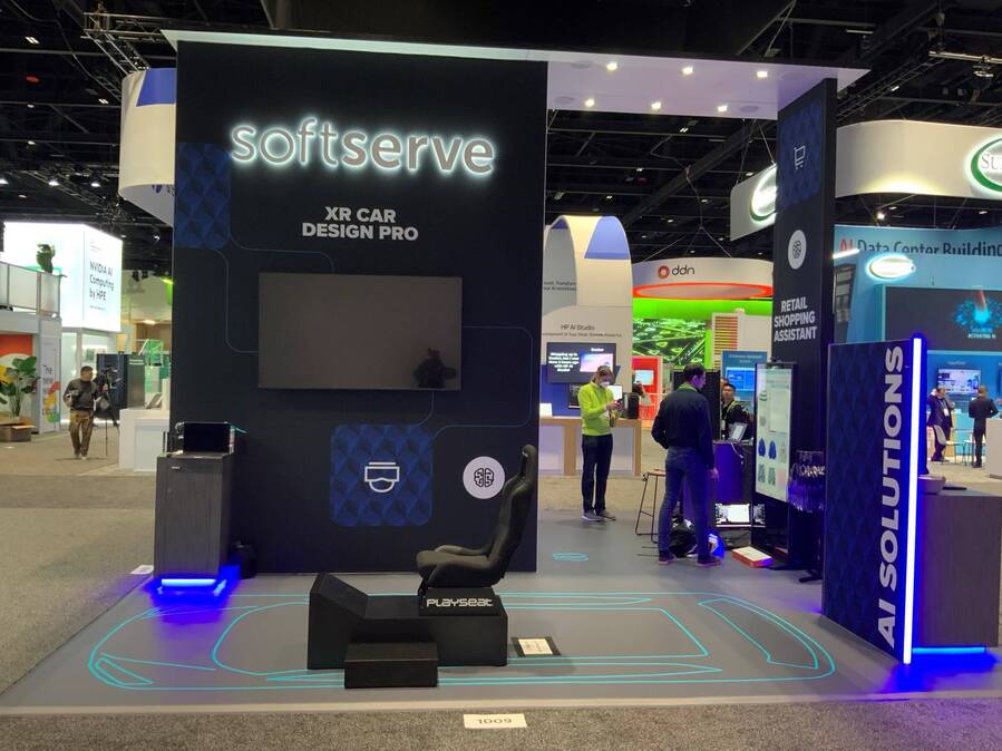 XR car-design demo station in SoftServe's GTC booth